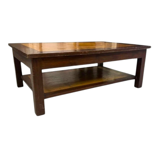 Vintage Mid-Century Modern Solid Wood Two-Tier Coffee Table