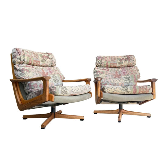 Vintage Mid Century Tessa T21 Swivel Chairs Pair (Refine)