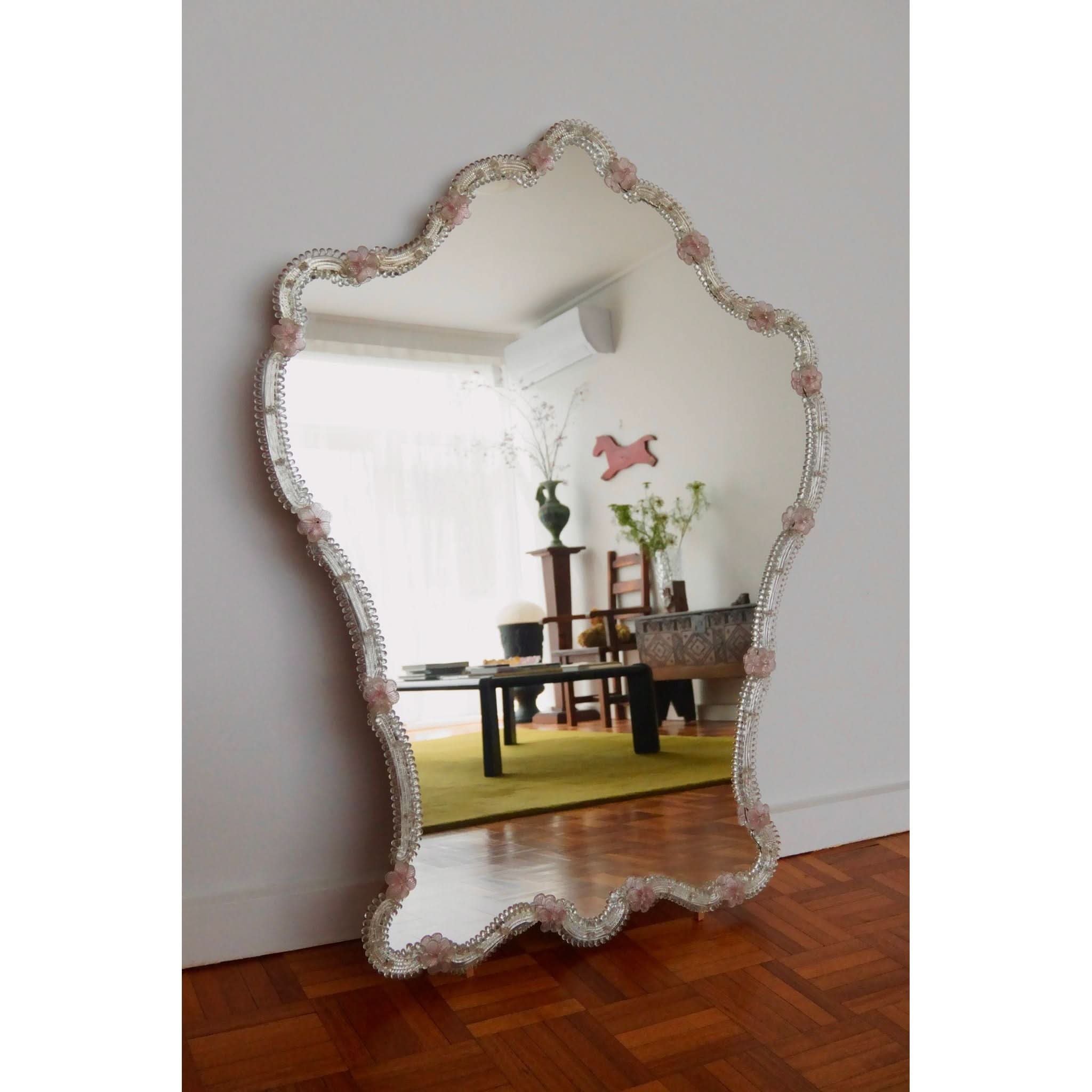Vintage Murano Venetian Floral Mirror | Bazaa | Designer, Vintage and Antique Furniture
