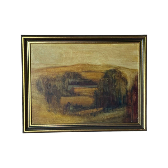 Vintage Oil Painting of Landscape - Signed "Charles Bassett"
