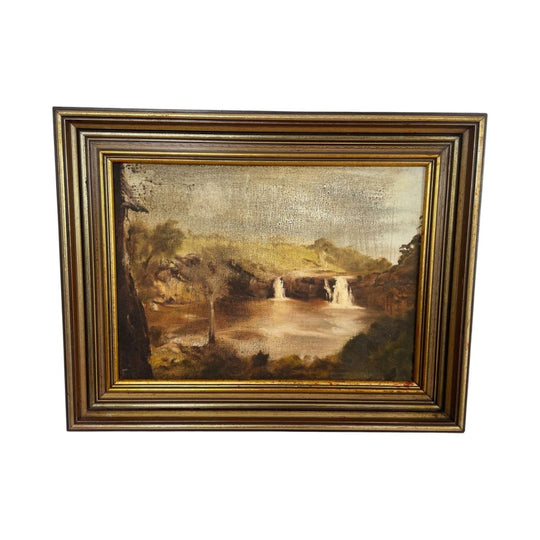 Vintage oil painting - waterfalls by Brenda Coggin