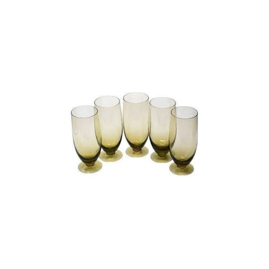 Vintage Olive Green Pilsner Glasses