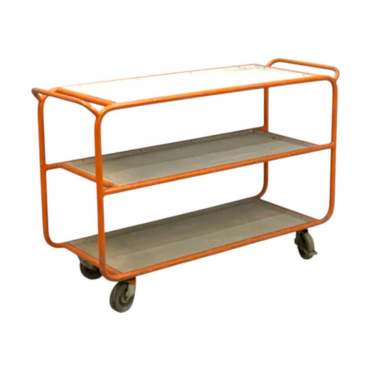 Vintage Orange Industrial Trolley