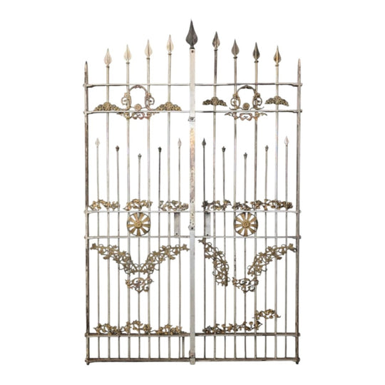 Vintage Ornate Entry Gates | Silvered Steel and Cast Brass