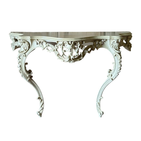Vintage Ornate Painted Wall-Mounted Console Table