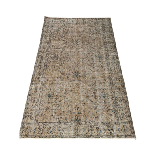 Vintage Oushak Turkish Scatter Rug, 116 x 201 cm – Hand-Knotted Wool, Low Pile (Rug 88)