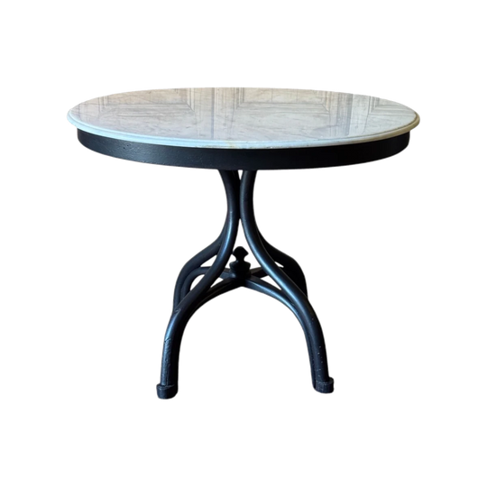 Vintage Oval Bentwood Centre Table with Carrara Marble Top