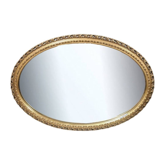 Vintage Oval Gilt Wooden Mirror
