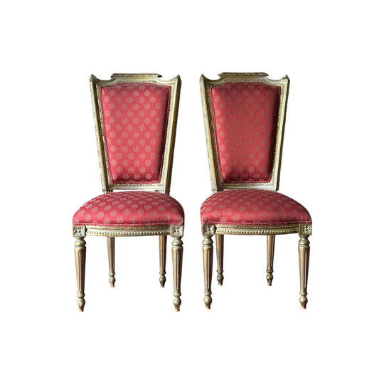 Vintage Pair of Louis XVI Gilt Chairs