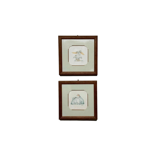 Vintage Pair of Nursery Prints by Judy Rossouw