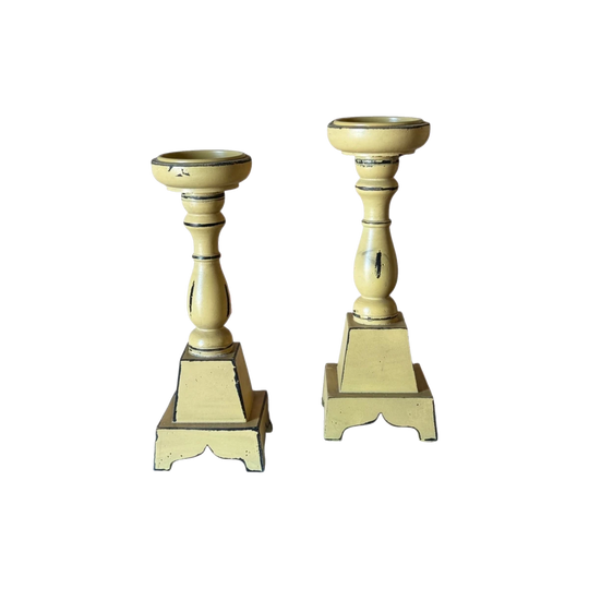 Vintage Pair of Pillar Candlestands
