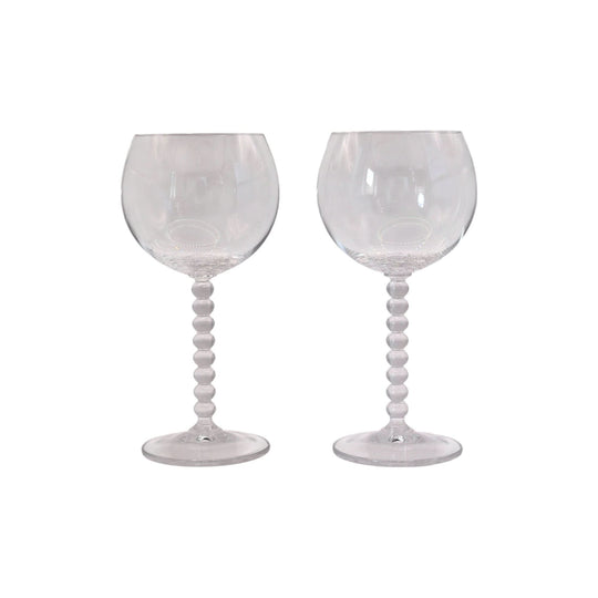 Vintage "Pearls" clear wine glass Ball Stem by Mikasa Japan