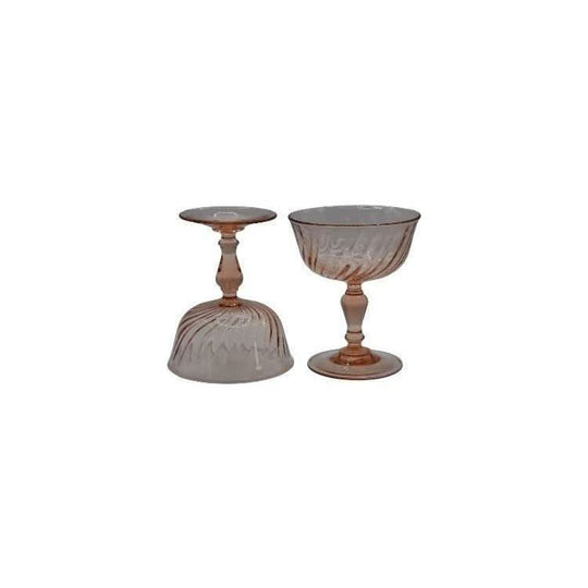 Vintage Pink Rosaline Champagne Coupes. Luminarc Blush Pink. Set of 2