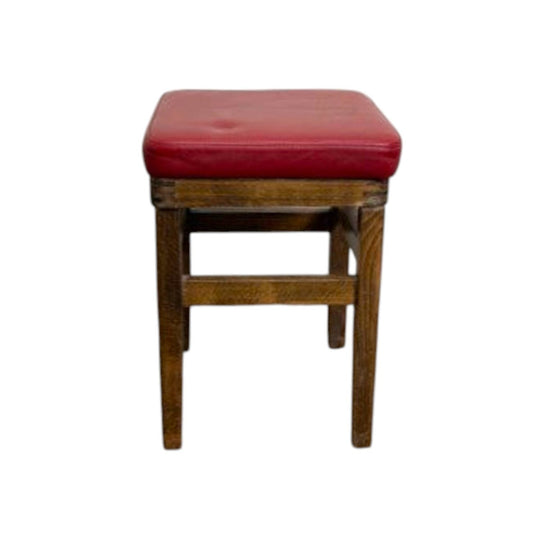 Vintage Polish Timber Low Stool – Folk Utilitarian Design