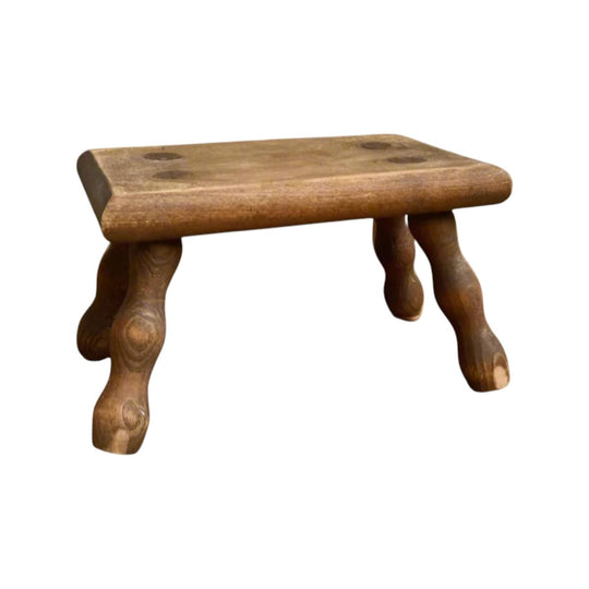 Vintage Rectangle Bobbin Leg Foot Stool