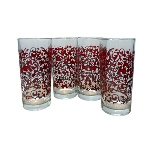 Vintage Red Swirl Tumblers