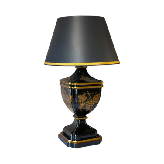 Vintage Regency Style Black Urn Table Lamp