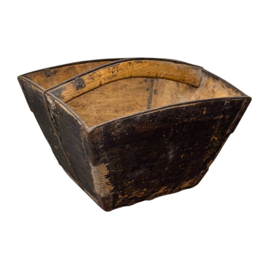 Vintage Wooden Rice Bucket II – Natural