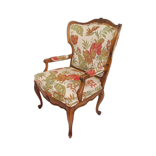 Vintage Rococo Revival Wingback Armchair