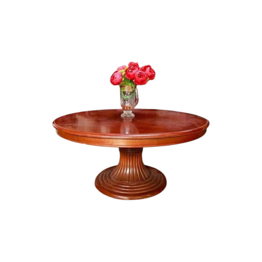 Vintage round coffee table 99x44cm solid timber matching dining table