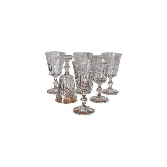 Vintage Royal Crystal Rock "London" Water Goblets. Set of 6