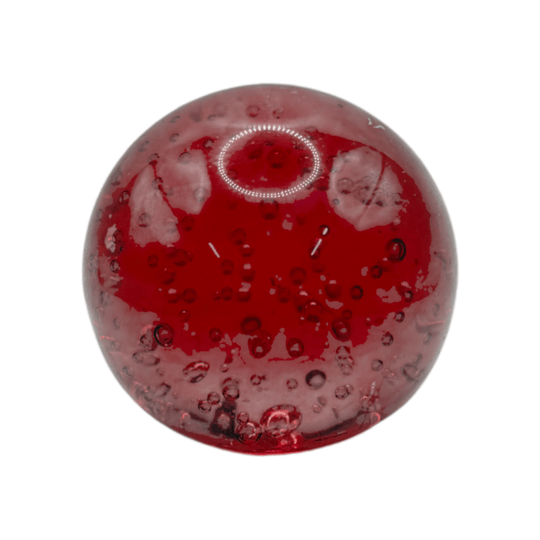 Vintage Ruby Red Glass Ball Paperweight