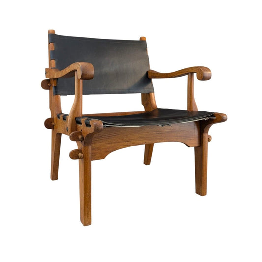 Vintage Safari Chair | Rosewood & Leather | Ecuador, 1960s | Bazaa | Designer, Vintage and Antique Furniture
