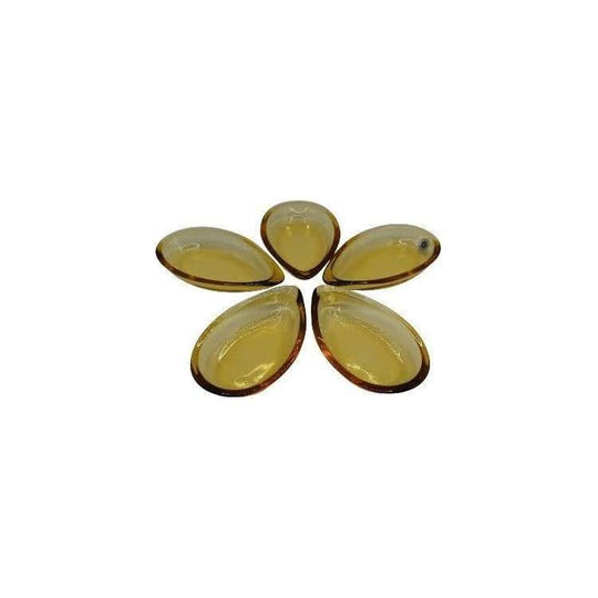 Vintage Sasaki Japaness Glass Bowls. Amber Glass. Tear Drop shape. Set of 5