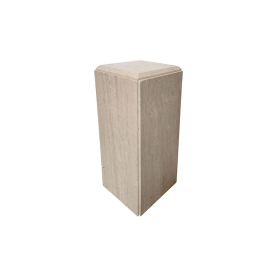 Vintage Short Travertine Stone Plinth Stand Pedestal