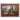 Front view of a signed vintage oil painting depicting a textured European street scene in a timber frame.