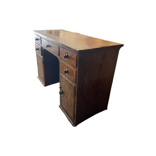 Vintage Solid Wood Desk – Classic Mid-Century with Original Drawers - vintage charm