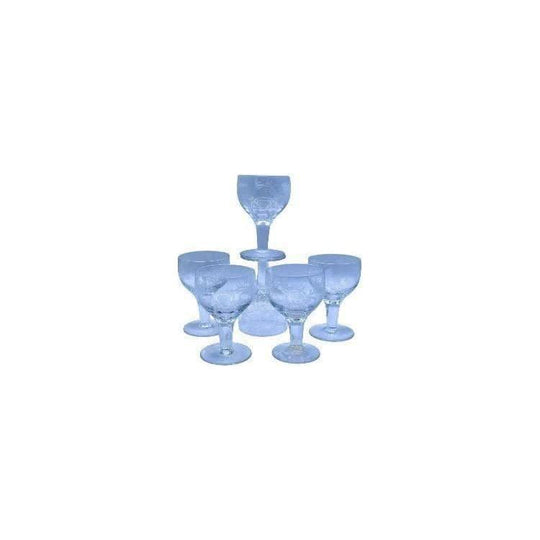 Vintage Stuart Crystal - England - Liqueur glasses. Love Bird design. Set of 6