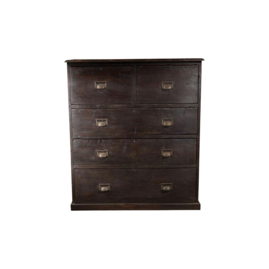 Vintage Tall Wooden Drawer Chest