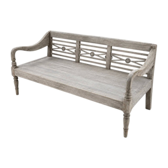 Vintage Teak Bench Seat Daybed Rustic Outdoor Garden Bench 188cm