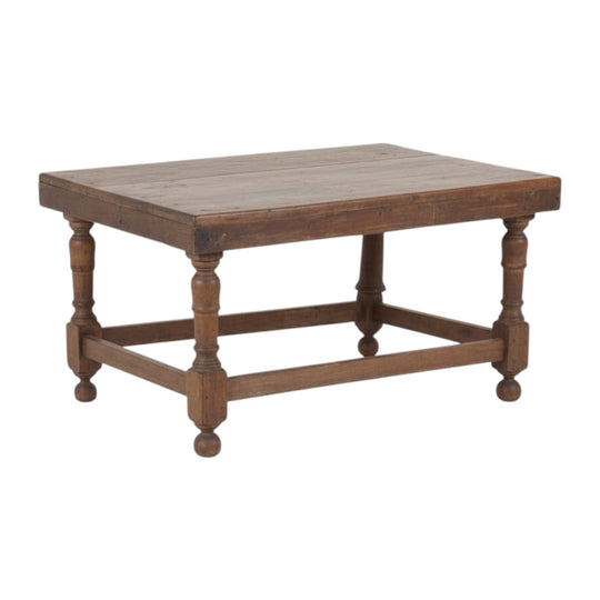 Vintage Teak Coffee Table with Cross Stretcher Base