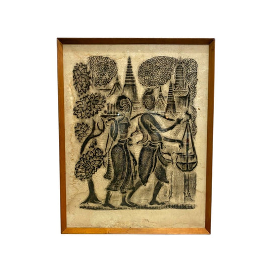 Vintage Thai Temple Rubbing Circa 1950/1960's