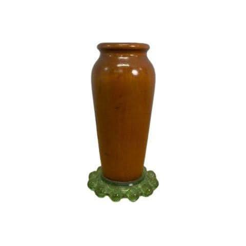 Vintage Timber &amp; Glass Base Vase