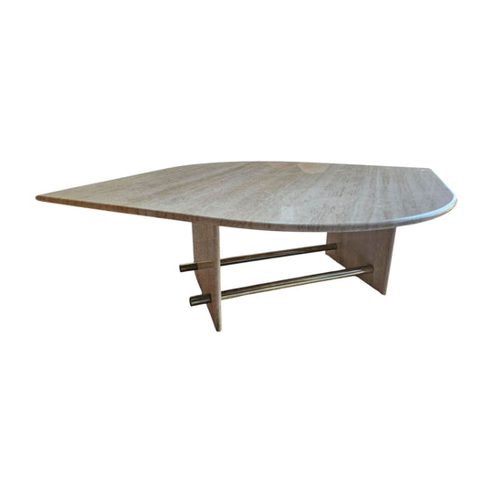 Vintage Travertine Stone Teardrop Coffee Table