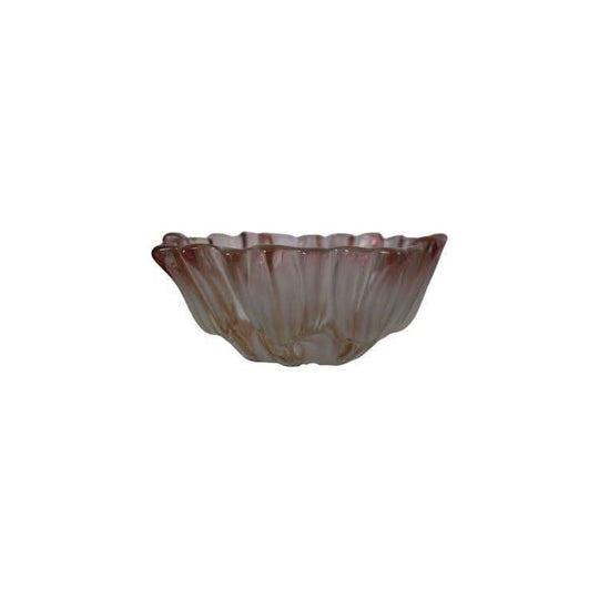 Vintage Walther Glass - Frosted pink tulip bowl.