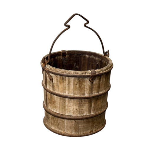 Vintage Wooden Water Bucket II – Natural