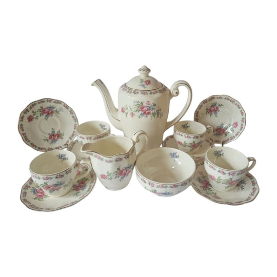 Vintage Wedgwood "Harmony Rose" 11pcs Tea set. Circa 1955