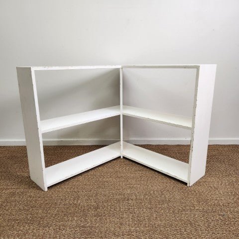Vintage White Corner Bookcase | Bazaa | Designer, Vintage and Antique Furniture