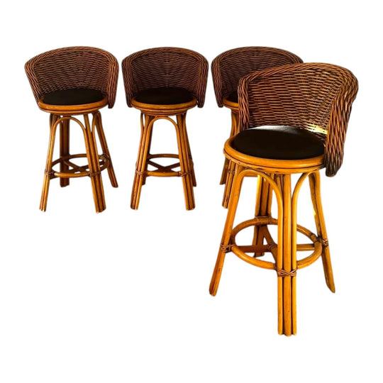Vintage Wicker Bar Stools