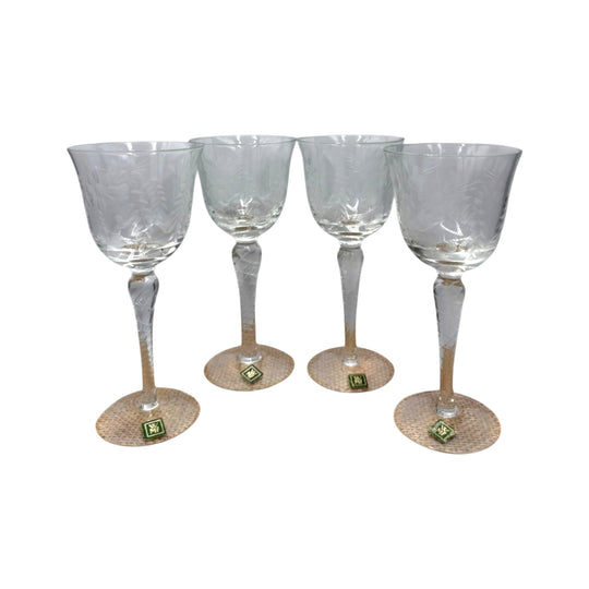 Vintage WMF Amalia wine glass with floral pattern