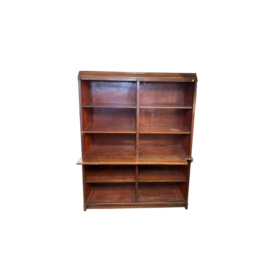 Vintage Wooden Bookcase with Open Shelves