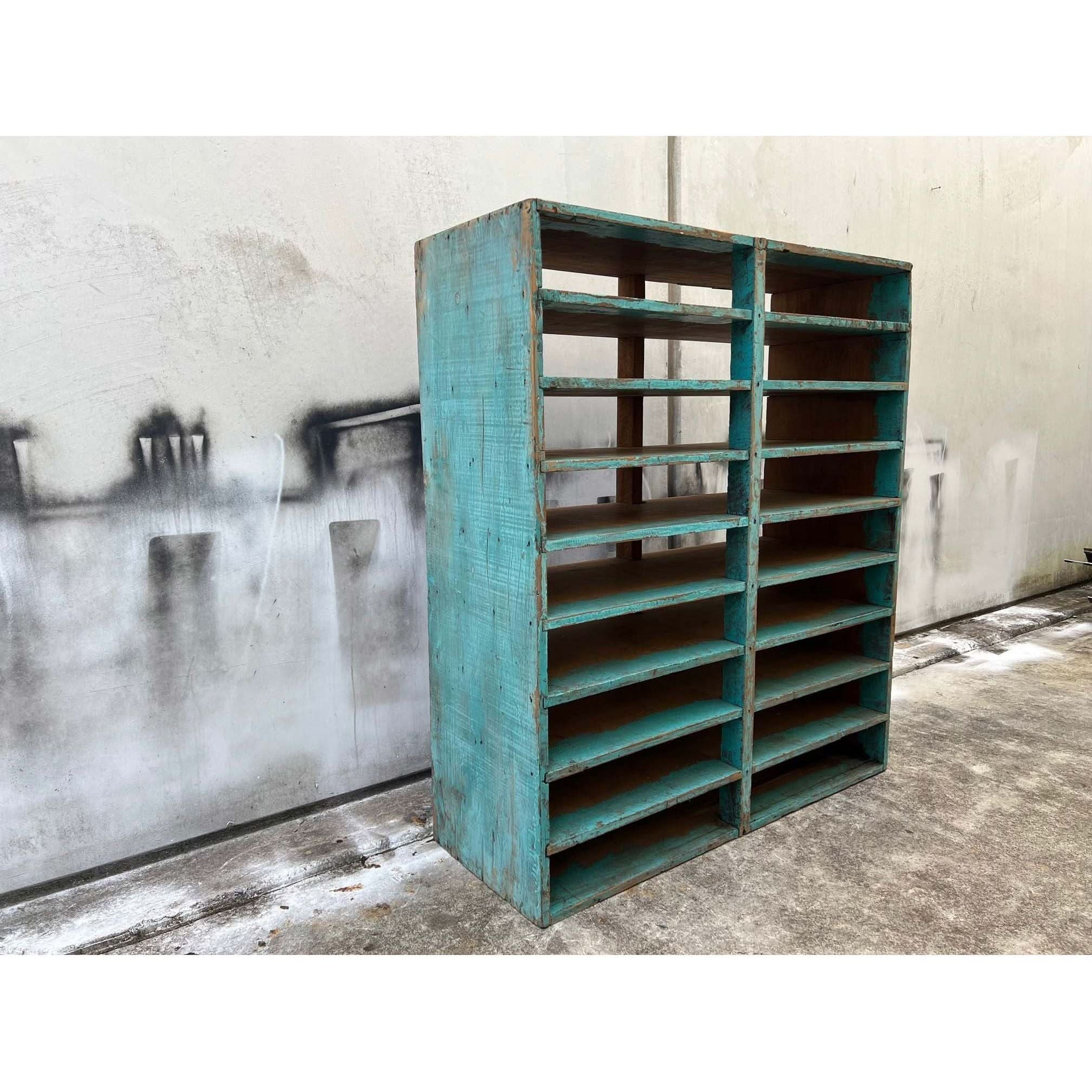 Shop Vintage Wooden Pigeon Hole Industrial Shelf Unit Bazaa