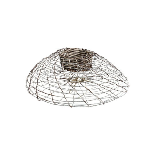 Vintage Woven Wire And Cane Lobster Pot