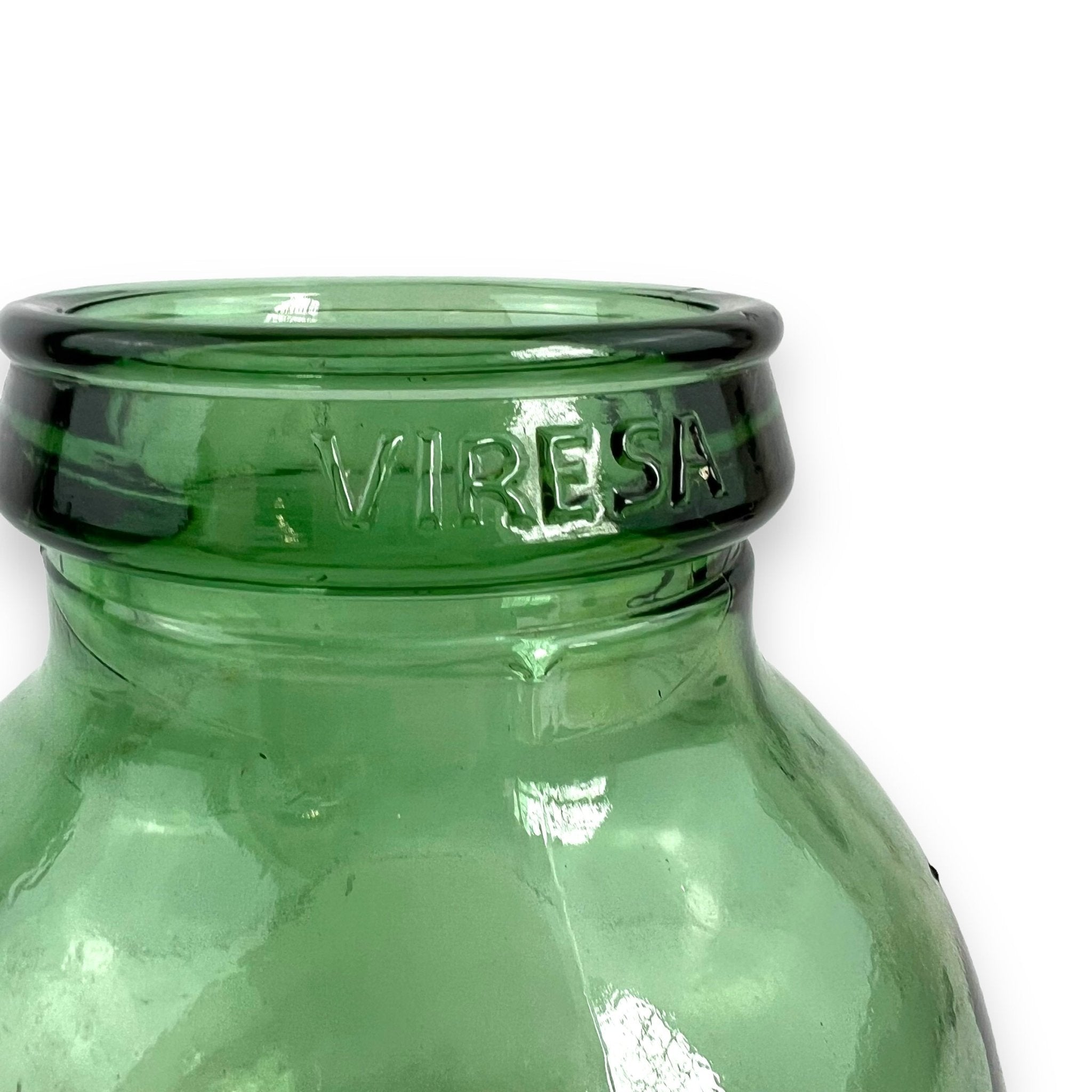 Green Viresa orders hand blown glass vase jar w/ lid