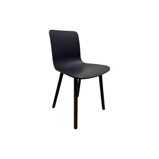 Vitra HAL Wood Chair by Jasper Morrison – Black Seat with Dark Oak Legs