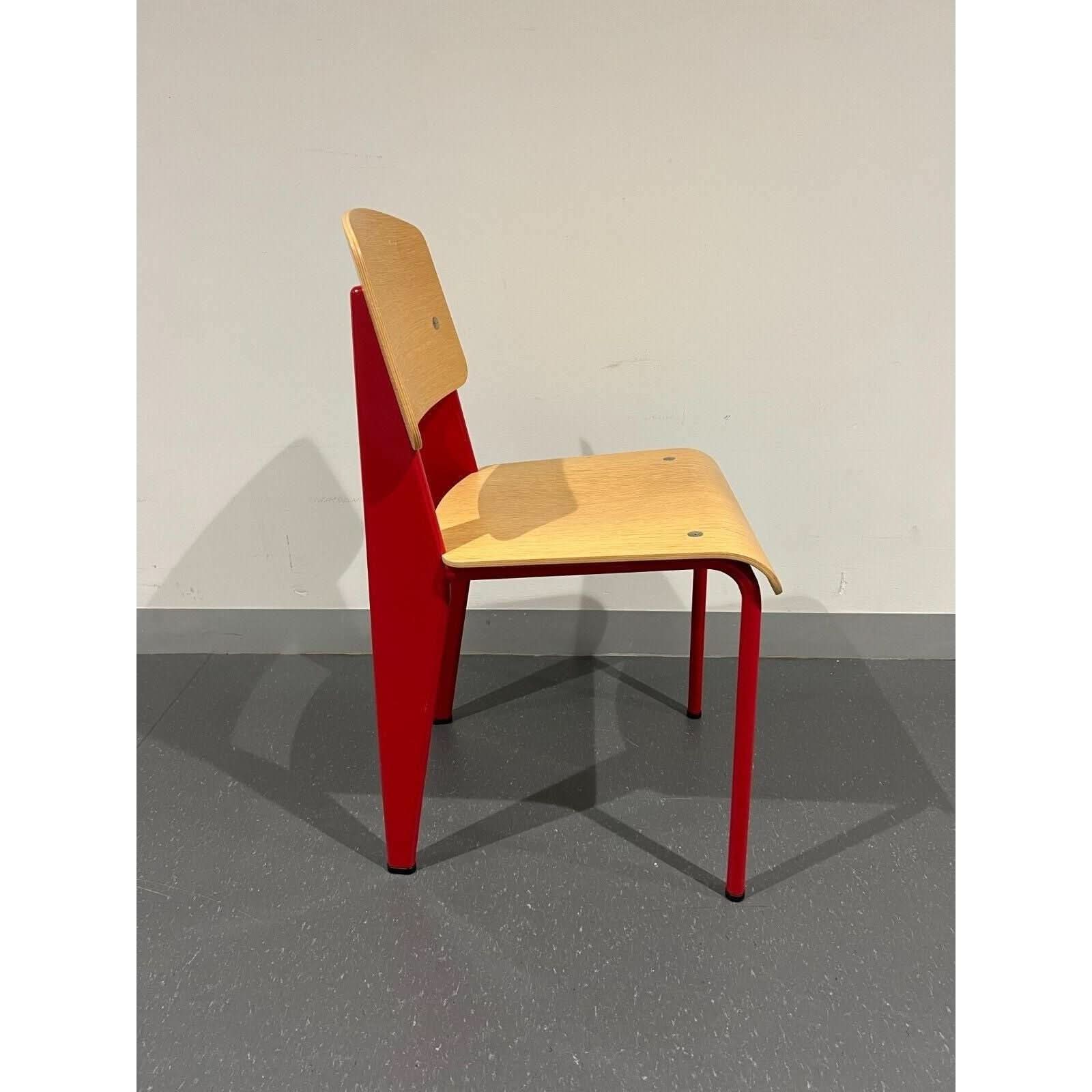 Shop Vitra Standard Chair in Natural Oak, Japenese Red Metal by